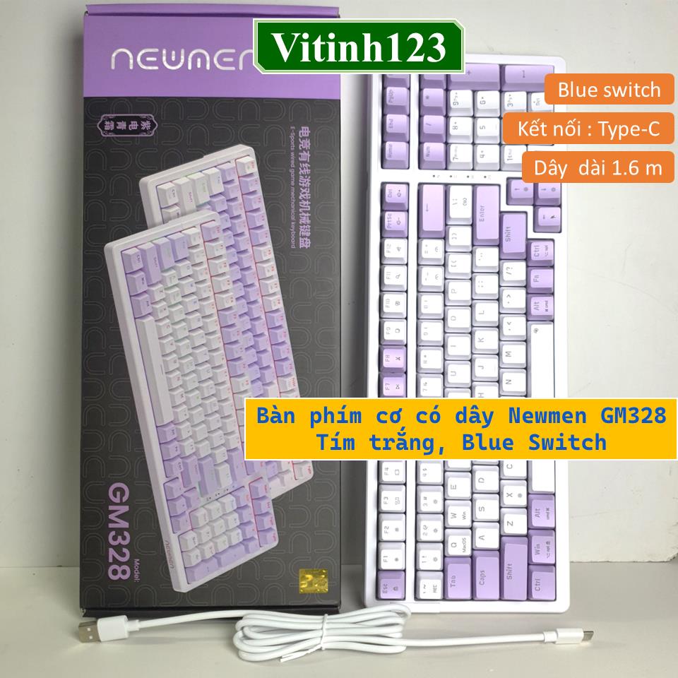 ban-phim-co-co-day-newmen-gm328---tim-trang,-blue-switch