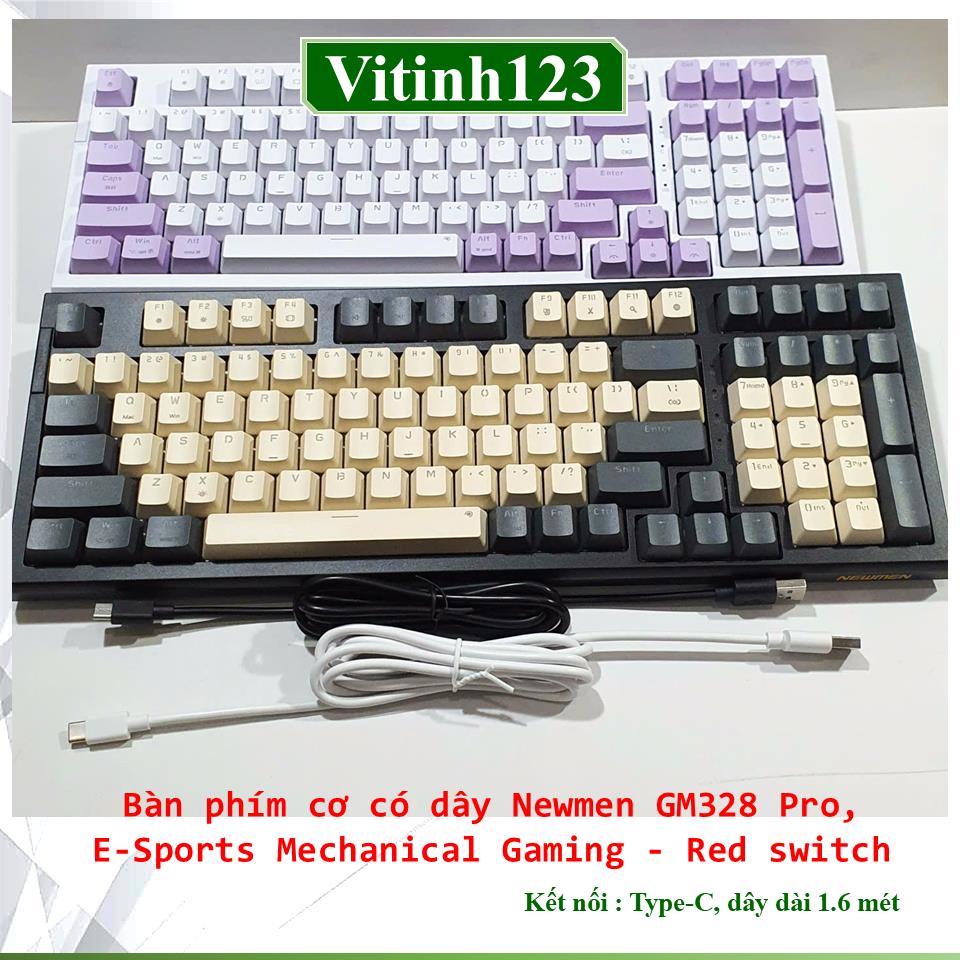 ban-phim-co-co-day-newmen-gm328-pro,-e-sports,-type-c,-white-purple-(red-switch)