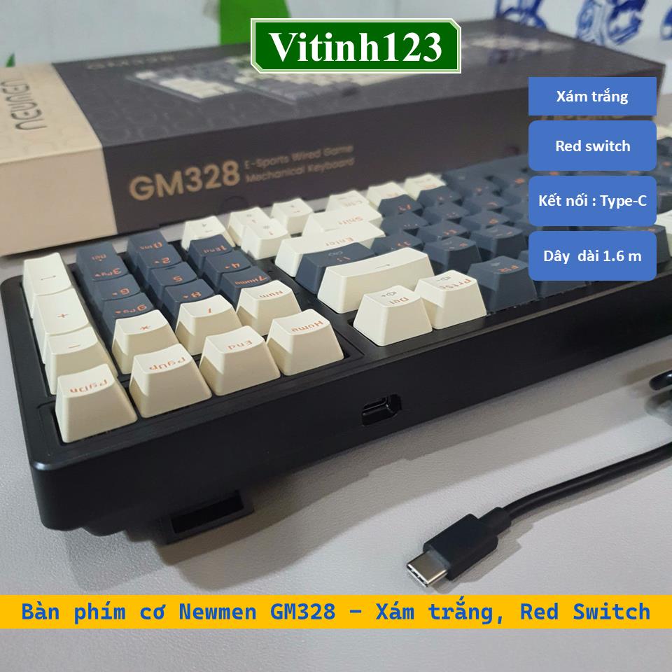 ban-phim-co-newmen-gm328---xam-trang,-red-switch