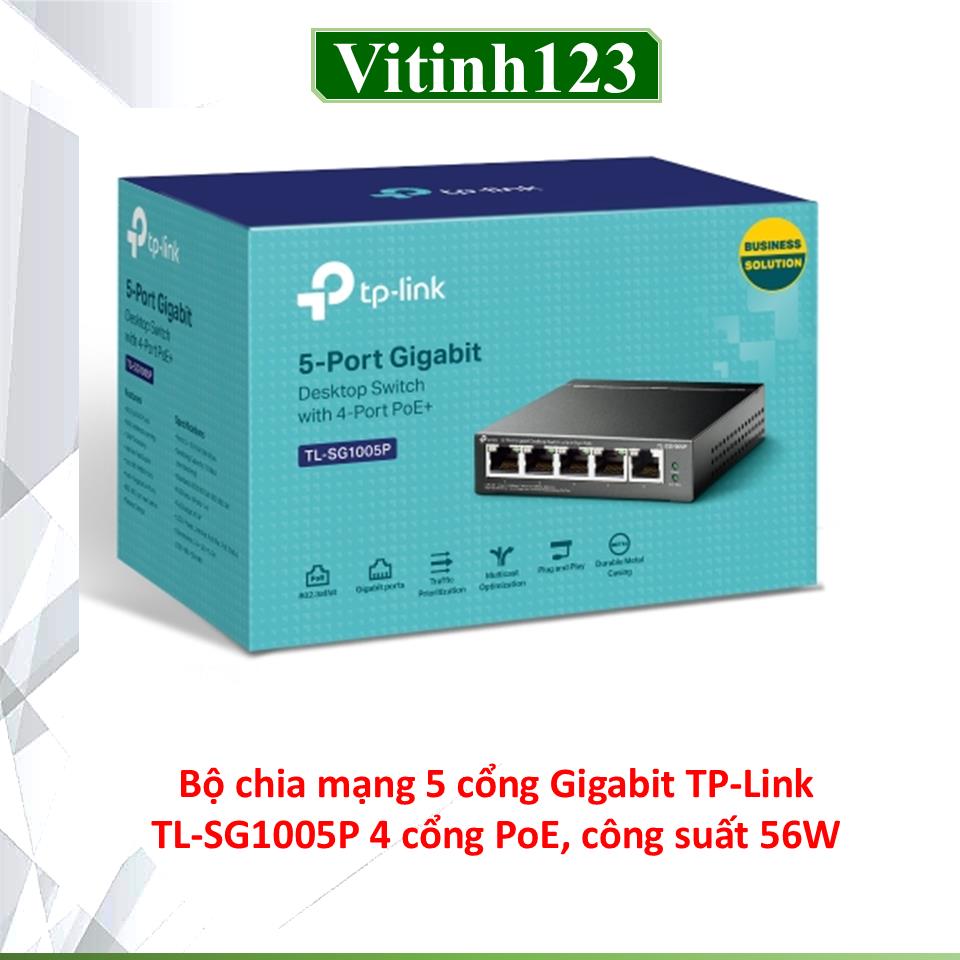 bo-chia-mang-5-cong-gigabit-tp-link-tl-sg1005p-4-cong-poe,-cong-suat-56w