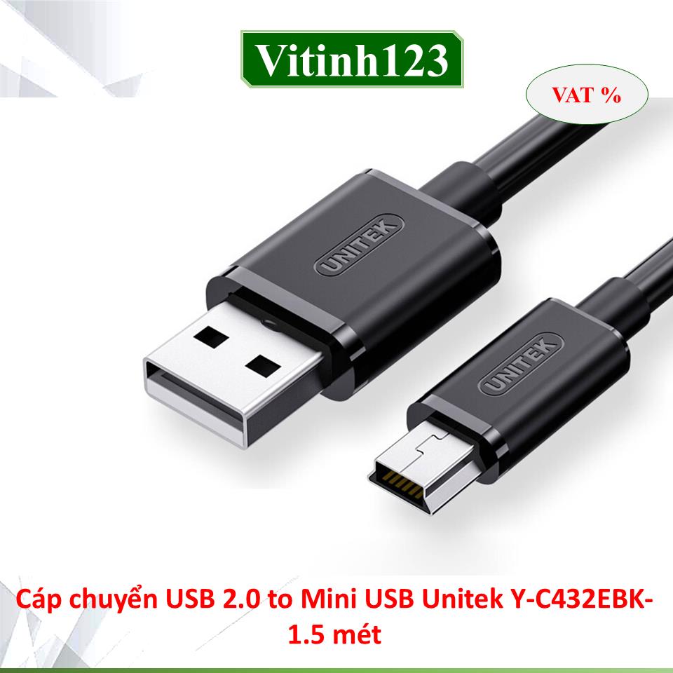 cap-chuyen-usb-2.0-to-mini-usb-unitek-y-c432ebk--1.5-met