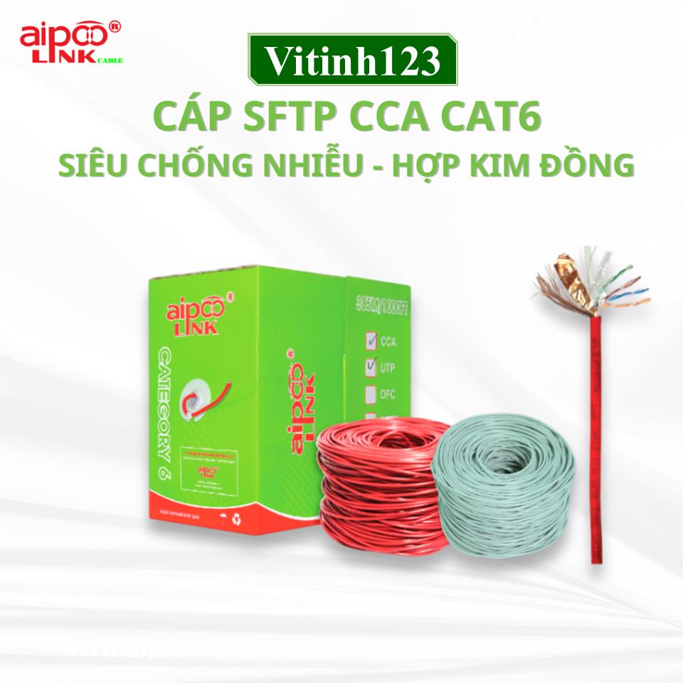 cap-mang-cat6-aiipoo-link-s-ftp-cca--chong-nhieu-hop-kim-dong-(xam)