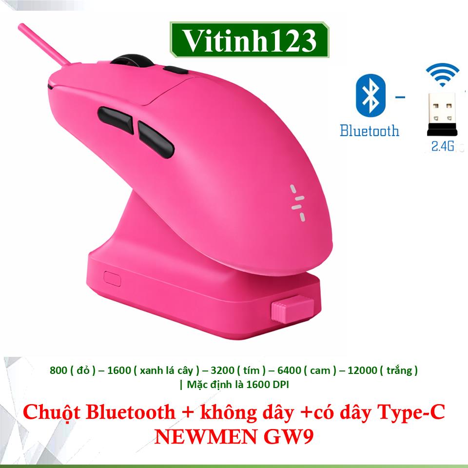 chuot-3-mode-newmen-gw9-dualmode---hong