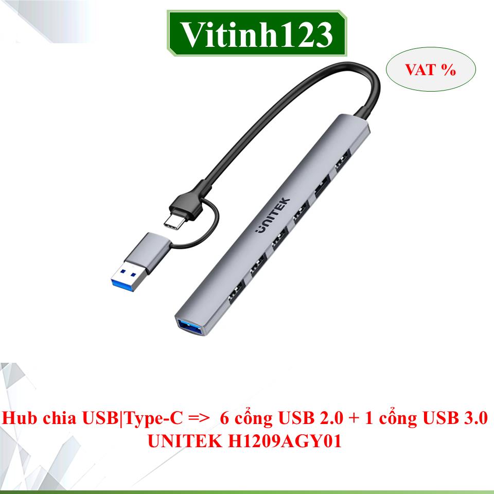 hub-chia-usb-type-c-ra-6-cong-usb-2.0-va-1-cong-usb-3.0-unitek-h1209agy01