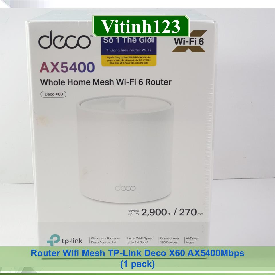router-wifi-mesh-tp-link-deco-x60-ax5400mbps(1-pack)