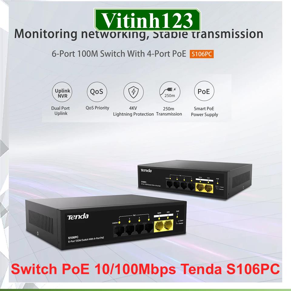 switch-poe-10-100mbps-tenda-s106pc